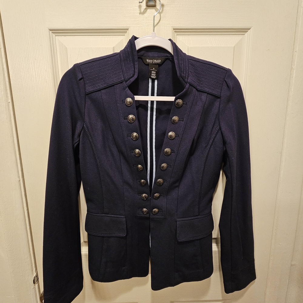White House Black Market Navy Blazer with Gold Buttons